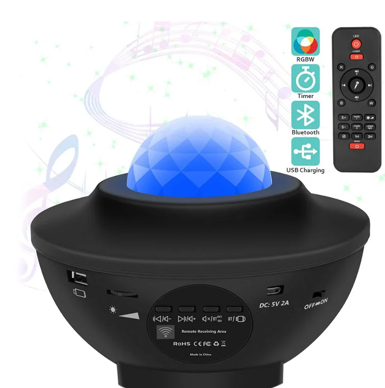 Blind Drop Shipping Star Night Light Projector Music Remote Twinkling Laser LED Starry Sky Galaxy Projector for Baby Kid