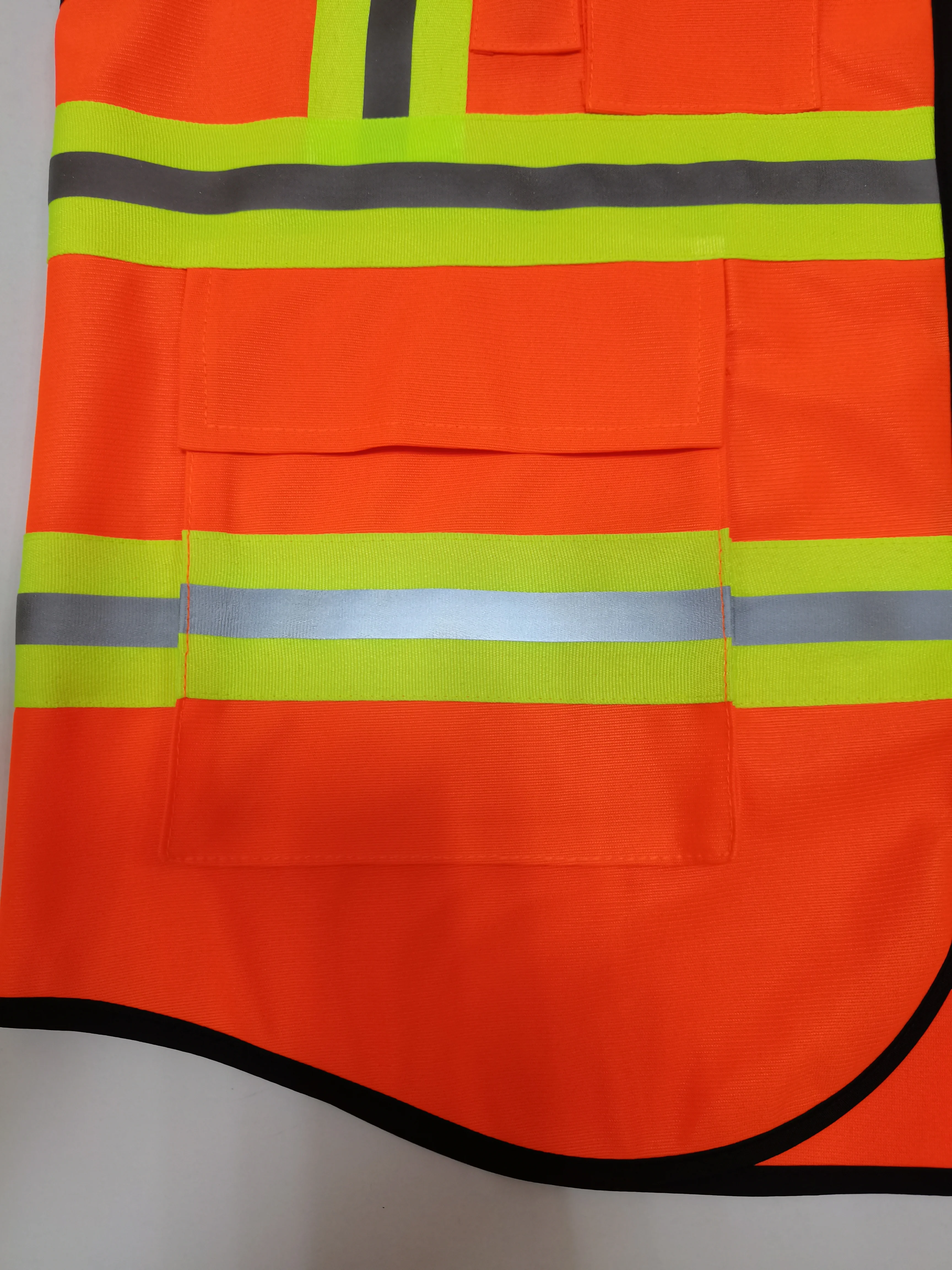 OEM Customized Orange Reflector Vest with Pockets zipper safety Jacket