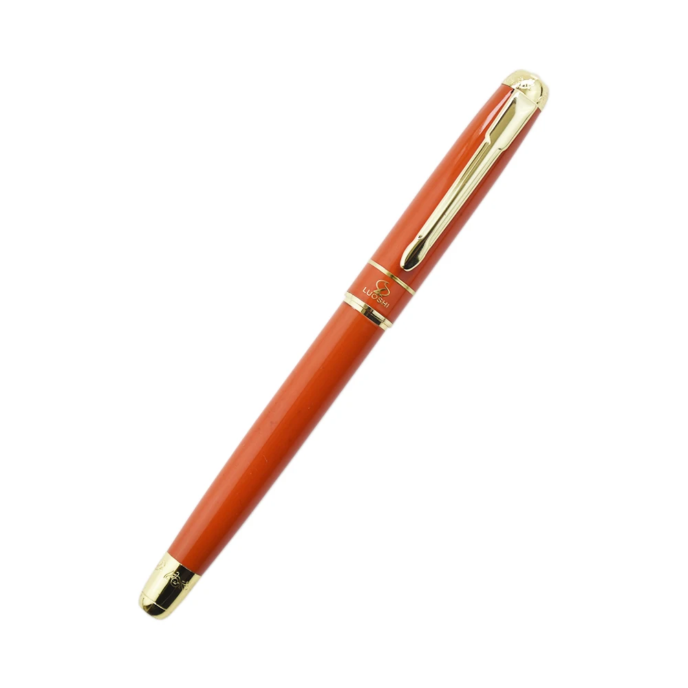 chinese products Wholesale High quality orange elegant import steel Fountain pen ink cartridge brand pen