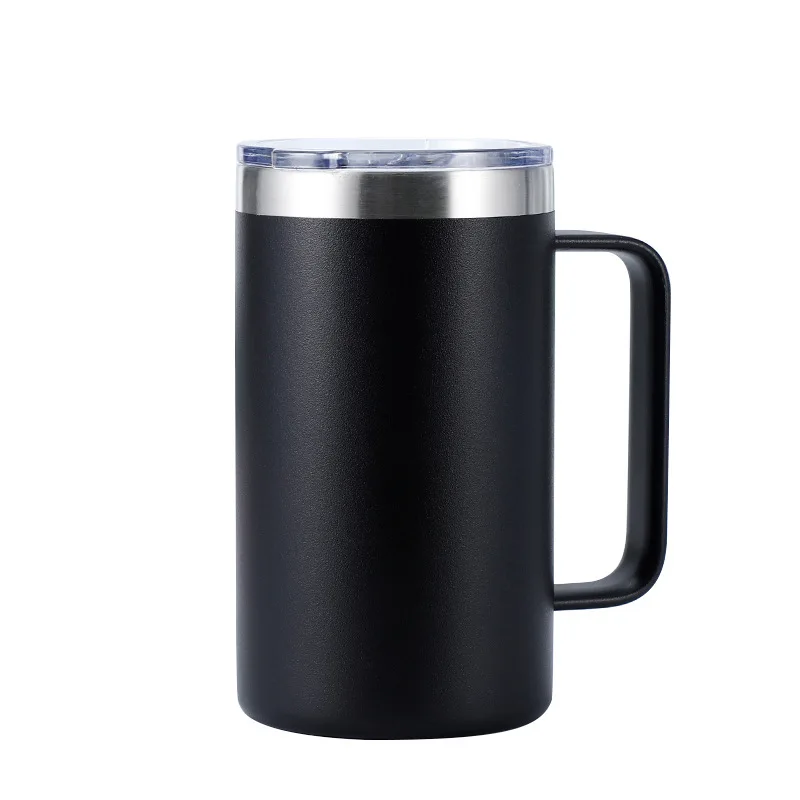 Wholesale 24oz Stainless Steel Double Wall Vacuum Insulated Travel Drink Tumbler Mug Cups with handle and lid
