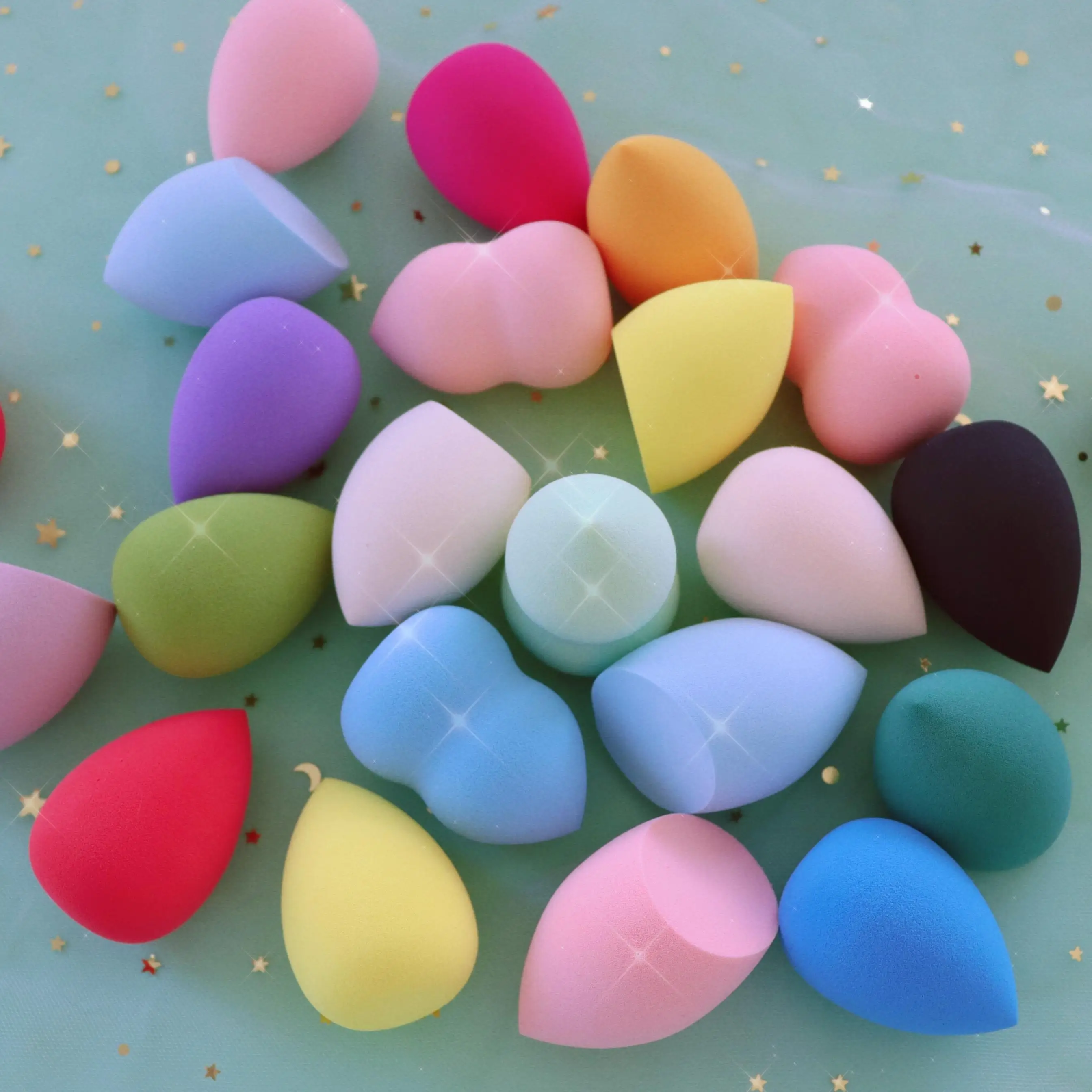 Лучшие продажи экологичные многоцветные мягкие 5 шт смешанные большие губки для макияжа Набор блендеров