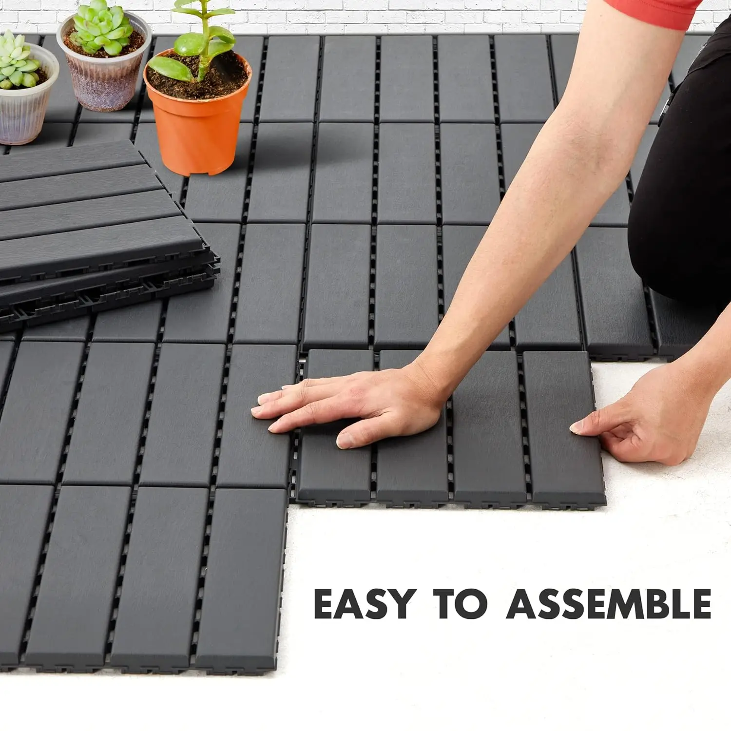 Home decor interlock bambooo flooring tiles WPC decking