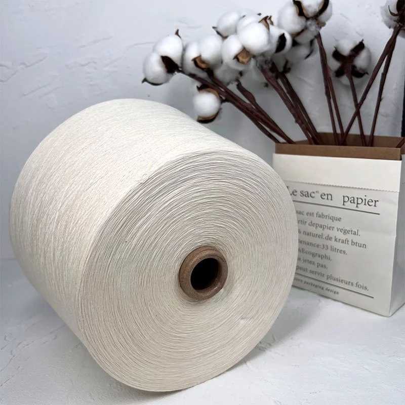 100% Environmentally Friendly Organic Cotton Ne 60/1 Combed Compact Spinning Raw White Yarn