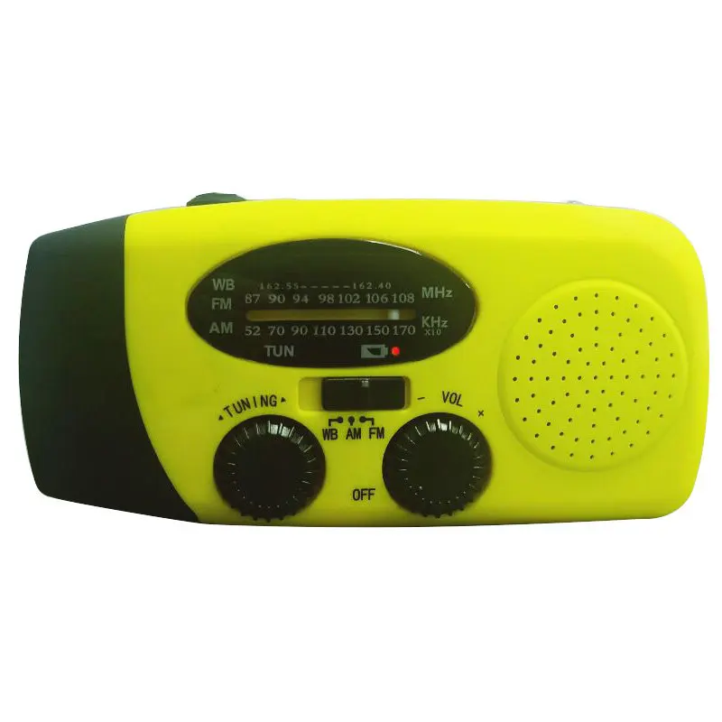 Multifunctional Portable Radio Hand Crank Solar USB FM AM WB Weather radio Emergency LED Flashlight Torch Power Bank 2000mA