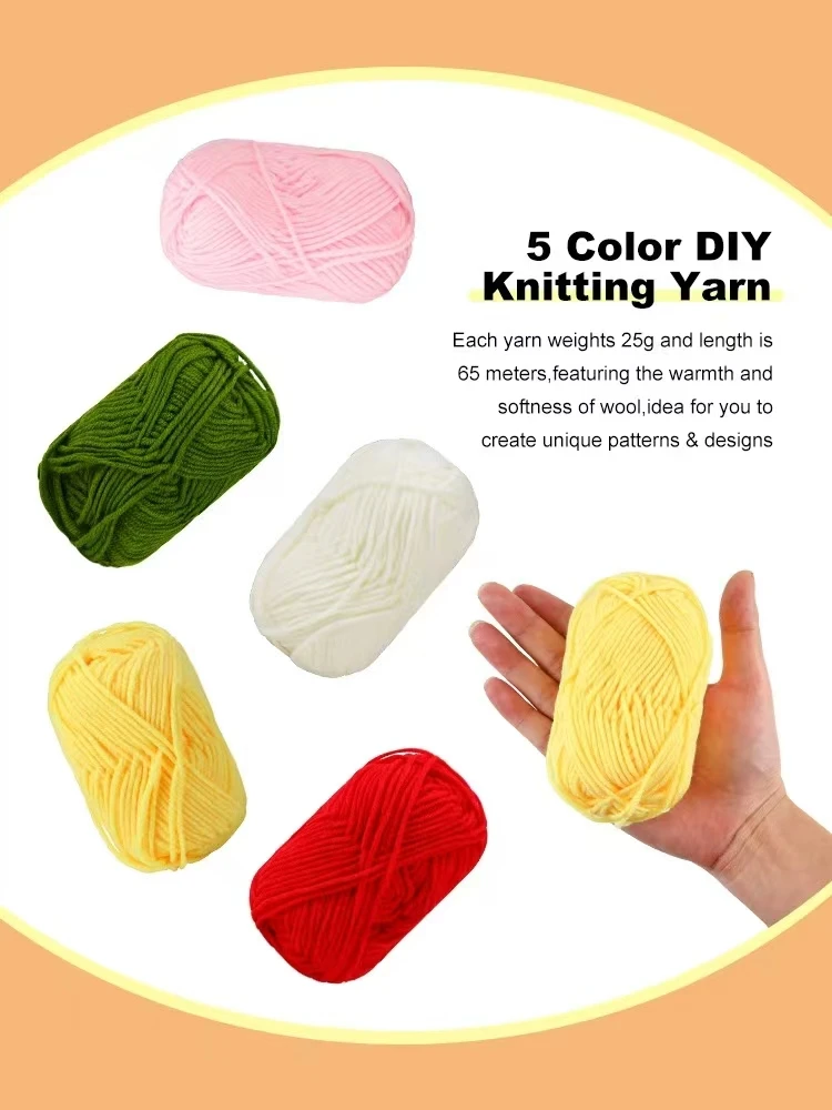 COOLEVE DIY Knitting Kit Customizable Embroidery Flower Animal Crochet Set Beginner Adults Yarn Crafts Kit Factory Direct Gift