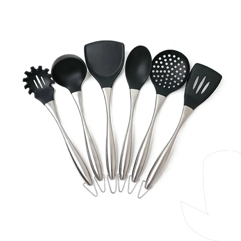 Stainless Steel Handle Home Cooking Cuisine Kitchen Ware Utensil Tool Silicon Kitchen Accessories Sets Accessories
