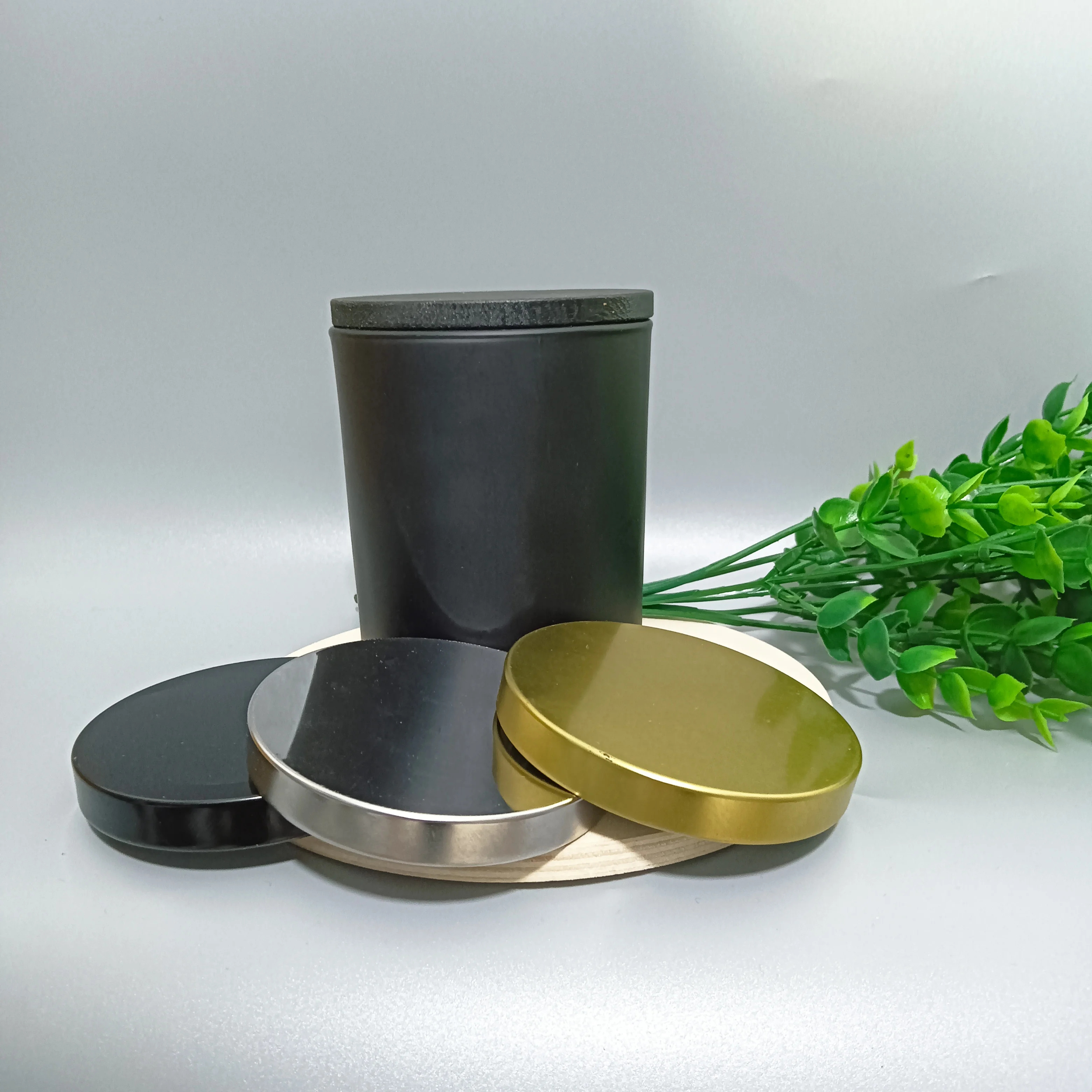 Holiday elegant empty 8 10 OZ empty luxury matte wholesale candle jar with lid and boxes