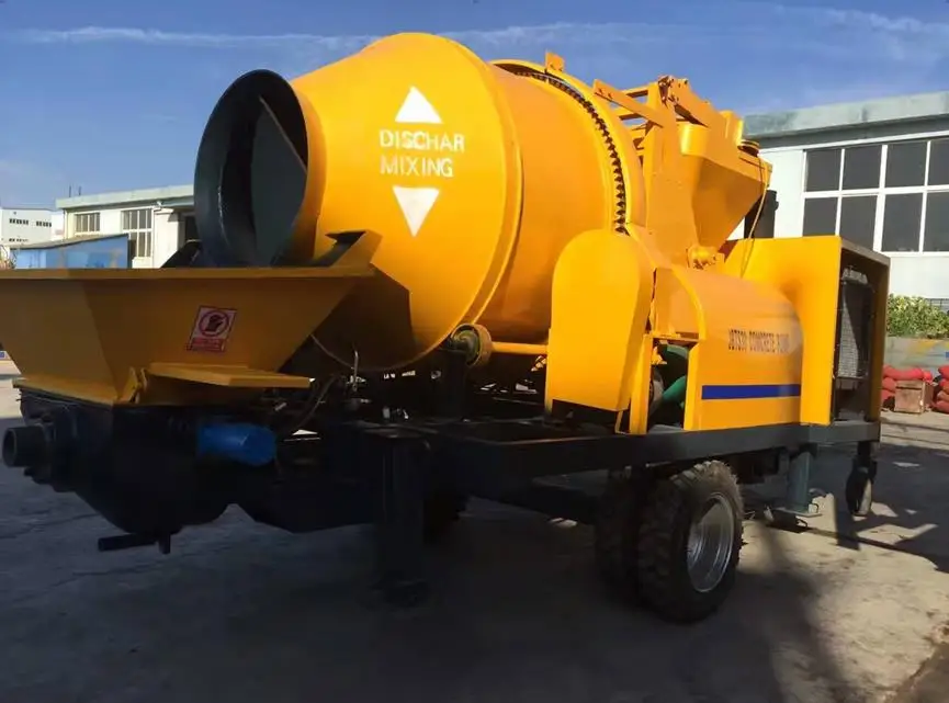 2020 Trailer Mounted Concrete Mixing Pump With Electric&Diesel Motor Mobile Ready Concrete Mixer with Pump Portable