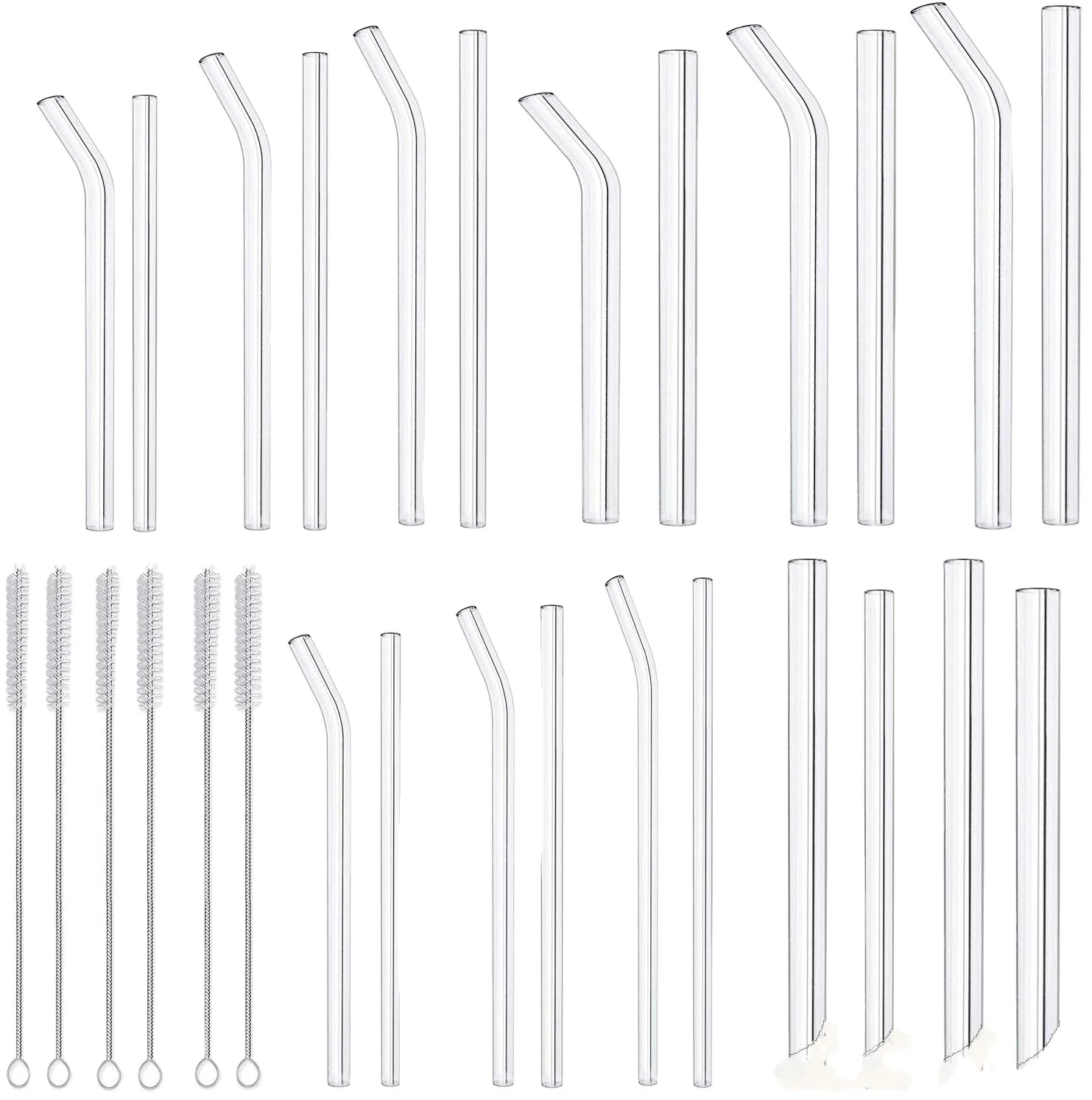 Crazy Glasses Crystal Quartz Straws Borosilicate Glass Drinking Straw 1 Piece Transparent Cocktail Glass Wine Glass Accessories