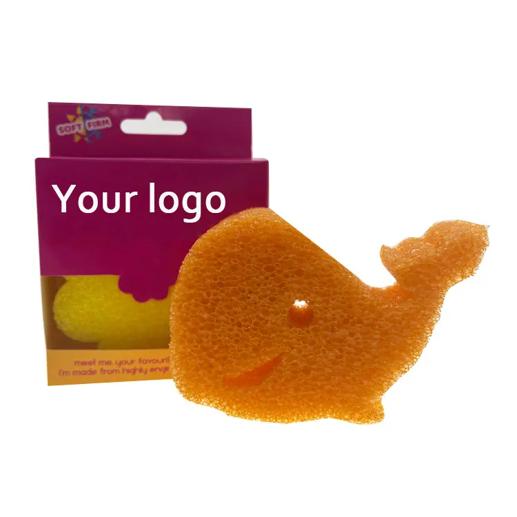 Пользовательский логотип, горячая Распродажа, волшебный желтый скребок для лица, абсорбирующий масляный скраб, кухонная Чистящая губка