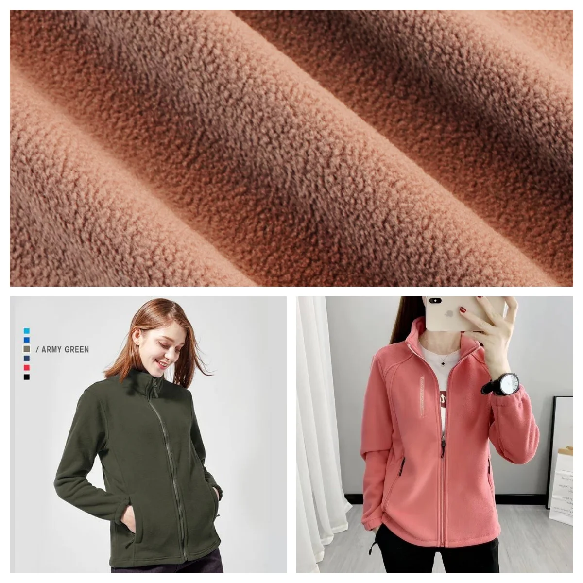 100% Polyester Fabric For Jacket anti-pilling 180gsm polar fleece terry winter fabric For boy girl women men cloth Cozy Garment