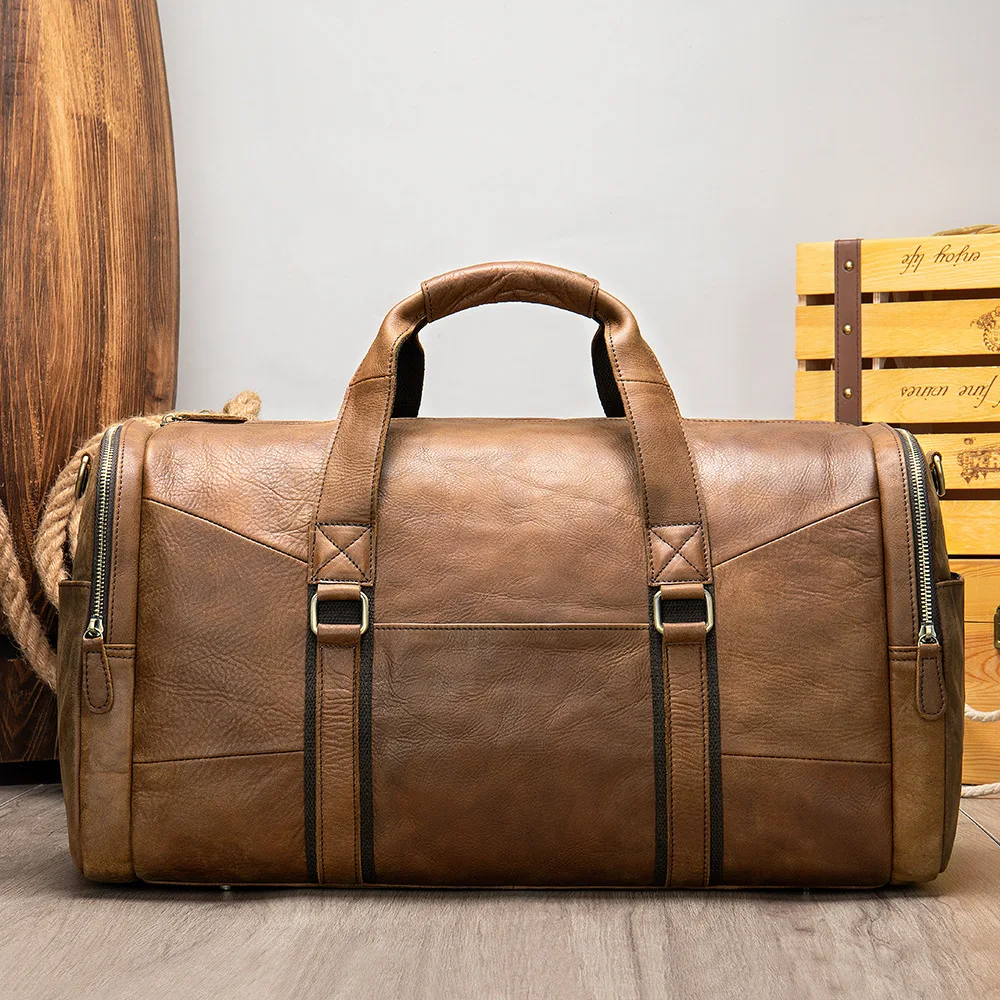 Organiser Private Label Water Proof Duffel Genuine Leather Luggage Set Designer Famous Brand Sport Travelling Bag