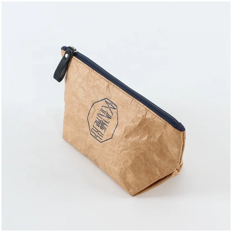 Custom tyvek dupont zipper cosmetic makeup bag pouch purse