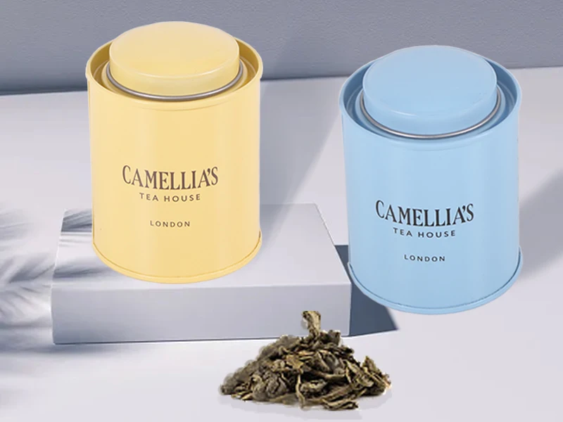 Customised empty round 10oz tea light tins case colored food grade biscuit black tea metal paint tin can printed