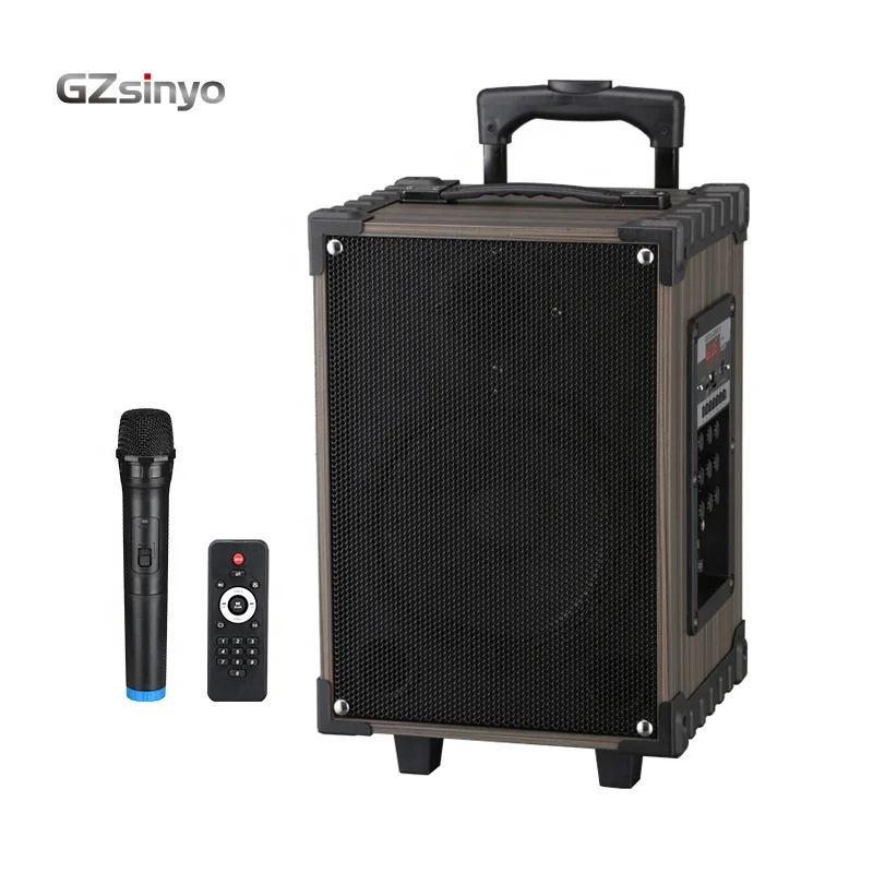 Wholesale 8 Inch disco trolly Karaoke dj wood speaker portable wireless