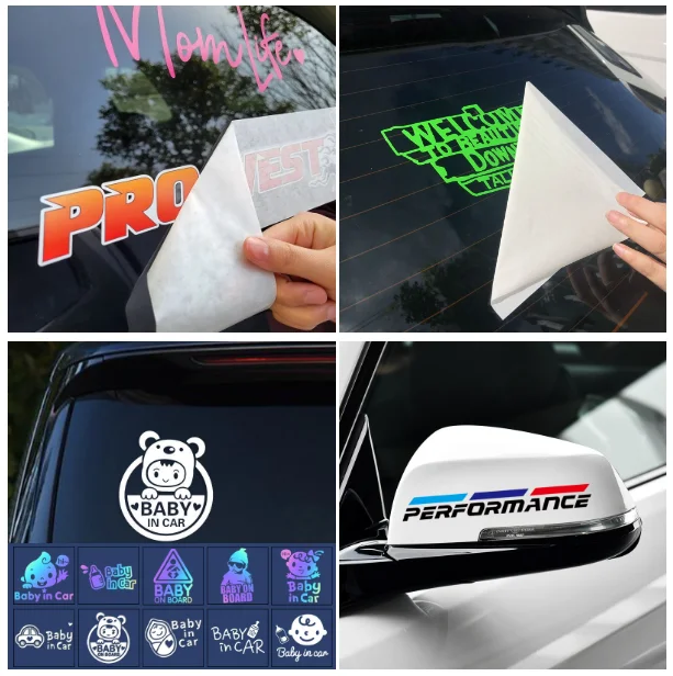 UV Protect Custom Cut Out Logo Vinyl Transfer Shop Glass Sticker Bumper Decal Vinyl Car Wrap Window Sticker