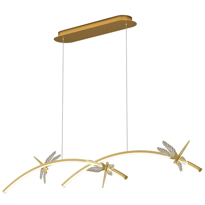 Minimalist Dining Table Light Modern Lights For Kitchen Long Bar Hanging Lamps Black Dragonfly Chandelier Indoor LED Fixtures