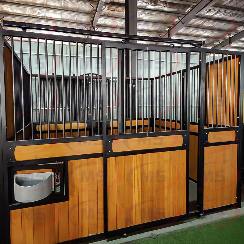Factory Direct Supply Steel Equine Building Bamboo Panel Horse Stables For Powder Coated  Horse Stable Customized Style