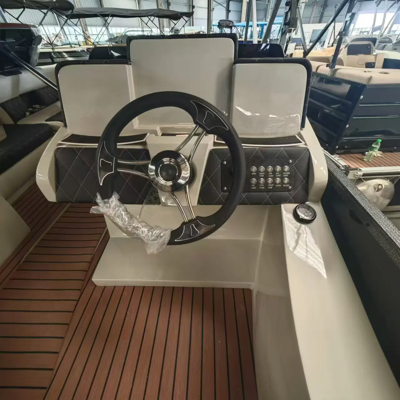 Original Manufacture 12 14 person floating yacht fishing aluminum work pontoon boat fishing  with motor  for sale