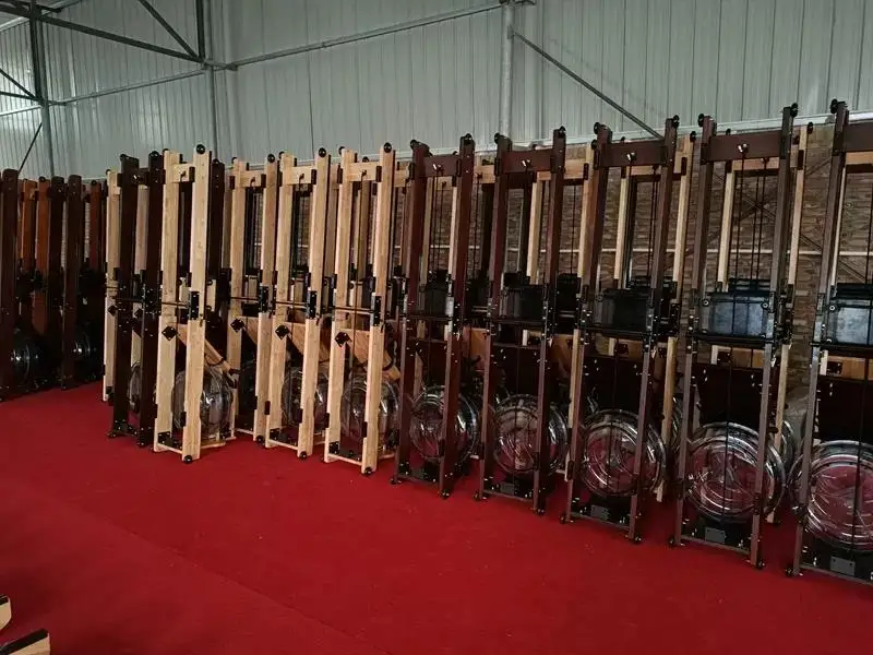 Wholesale Customized Gym Equipment Foldable Wood Water Rower Folding Seated Water Rowing Machine