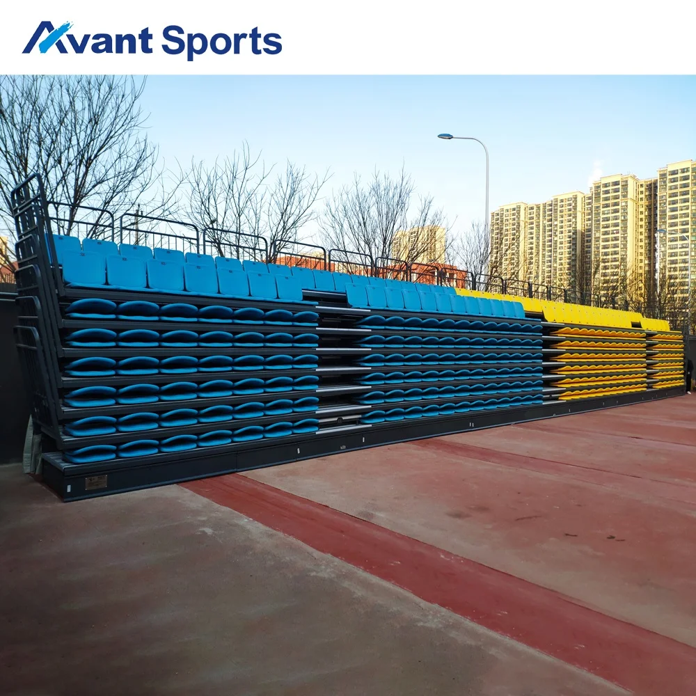 Avant Sports Outdoor Stadium Retractable Bleachers Seats Telescopic Seating System With Backrest University Event Grandstand