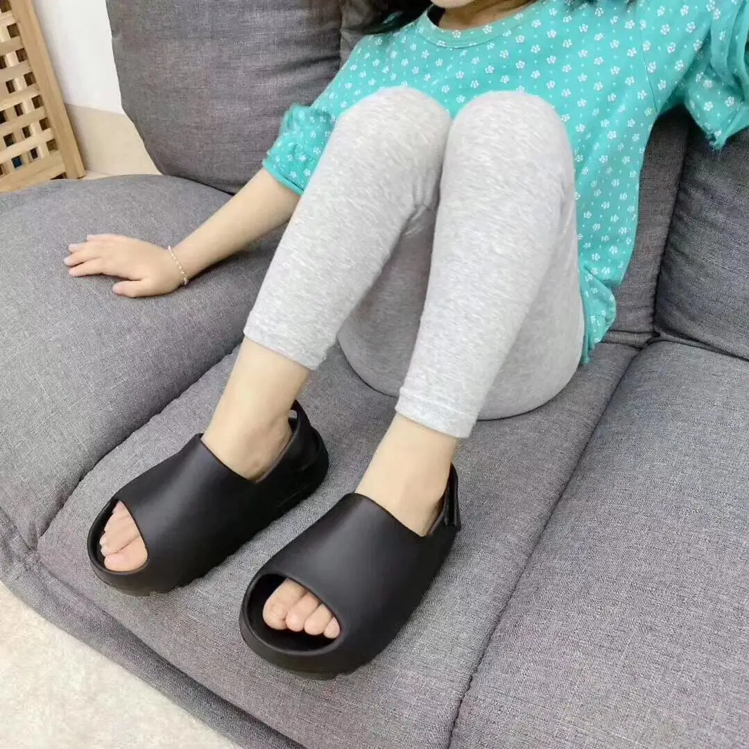 toddler yeezy slides baby yezzy sandals kids luxury foam runner shoes black 2021 summer beach footwear