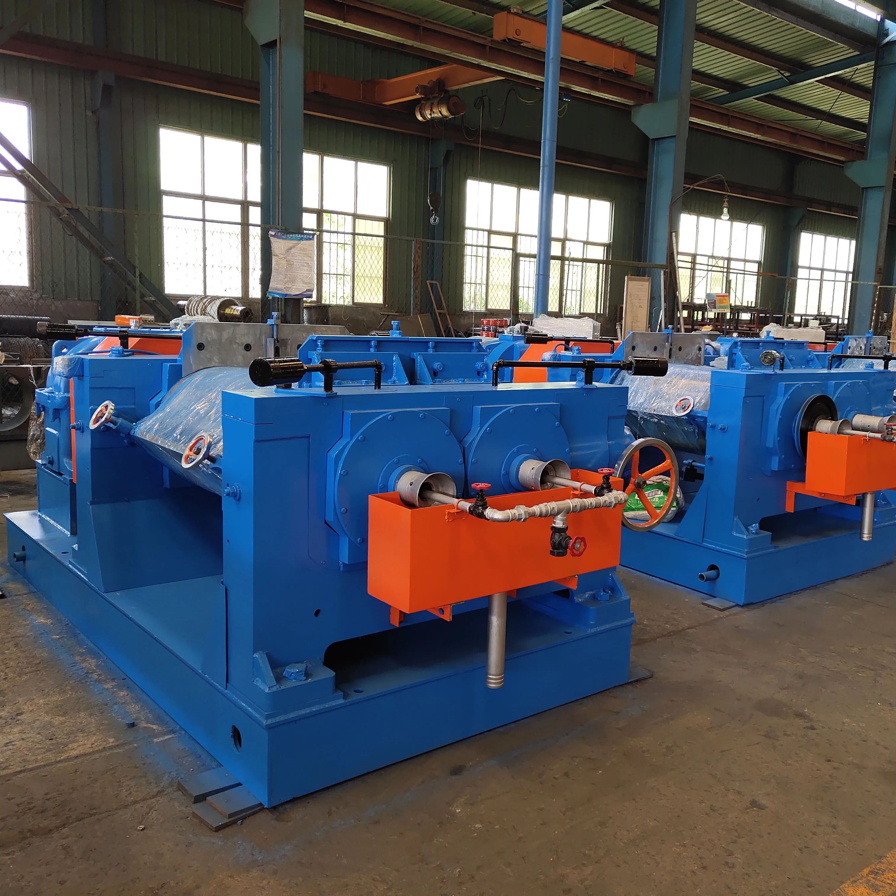 XKJ-450 Two roll Rubber Refiner Machine waste tyre refinery processing machinery