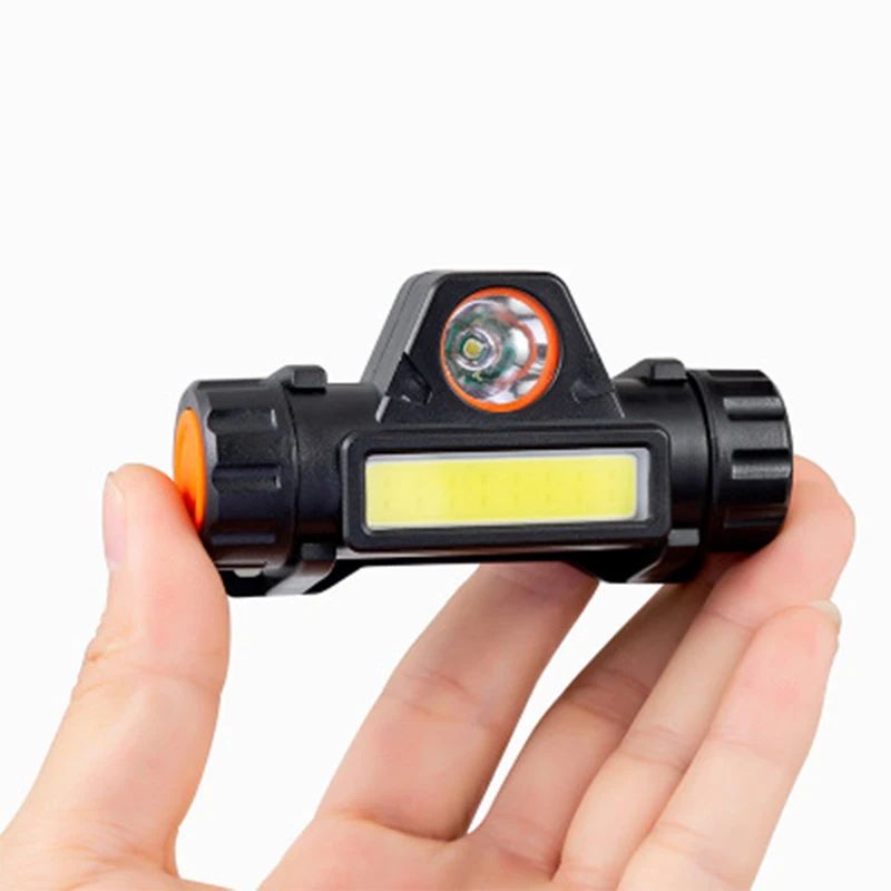 Rechargeable Induction Headlights Near and Far Dual Light Source COB Glare Outdoor Waterproof Fishing Bait Lamp