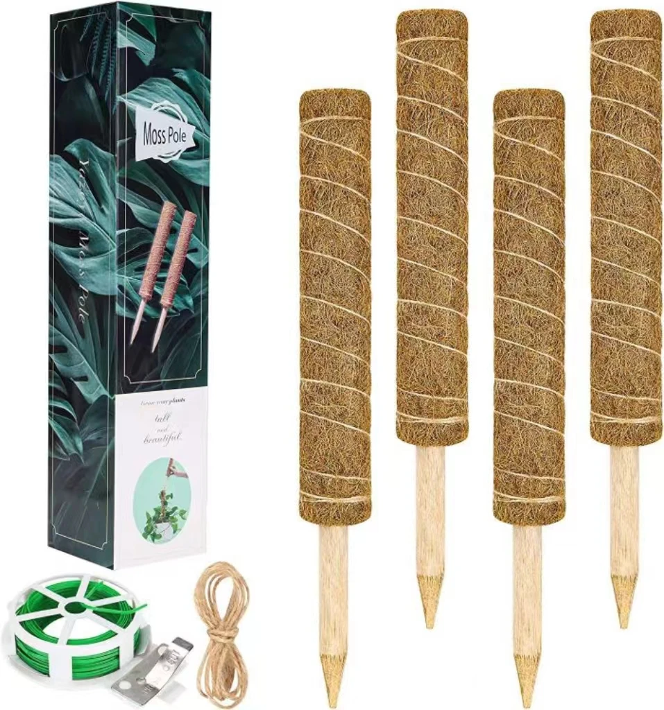 High Quality ECO Friendly Coir Moss Pole Garden Indoors Climbing Plants Moss Pole Potted Plant Support Totem Pole