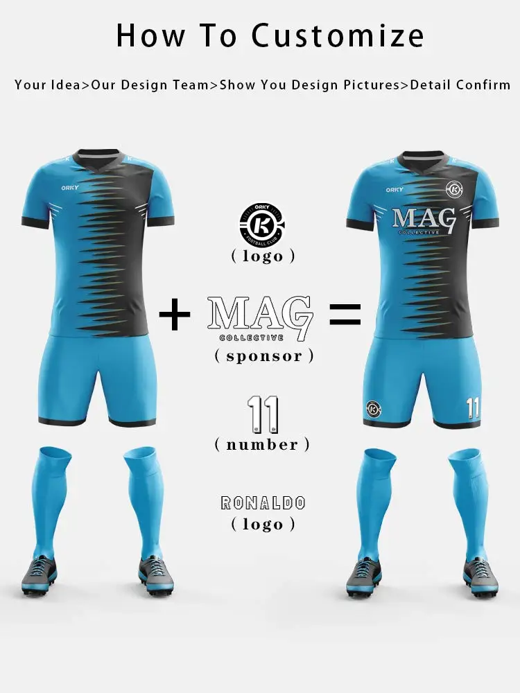 Custom Soccer Jersey Set High Quality Sublimation Player Version Soccer Jersey Reversible  Custom Soccer Jersey