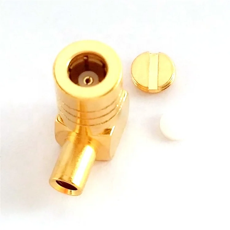 RF coaxial connector SMB female 90 degree soldering 50 ohm mating RG405 SFX-086 cable SMB-B-KW2 copper SMB-KWB2