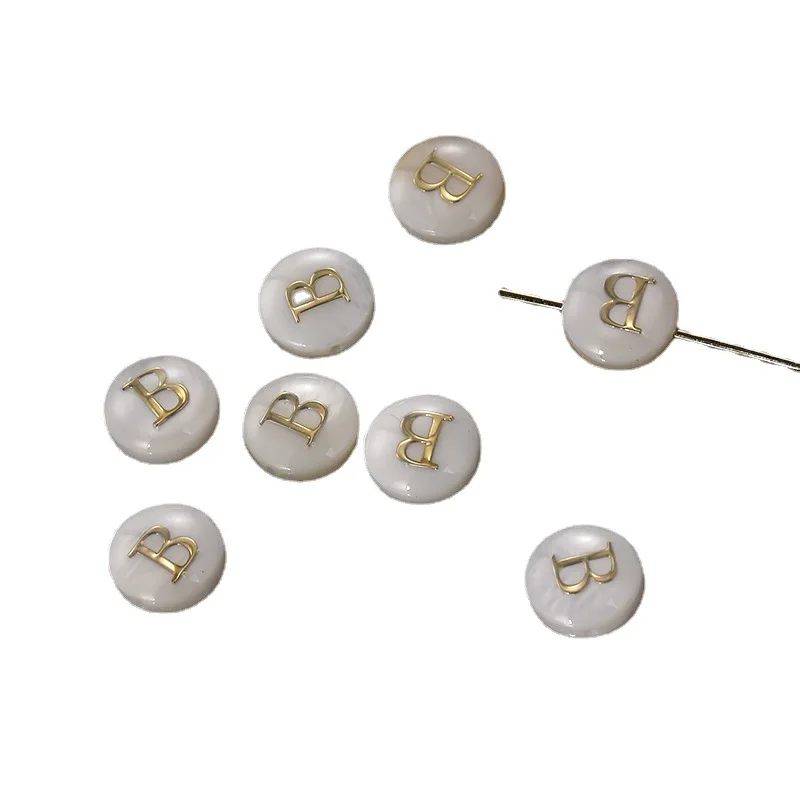 New Design Letter Round Shell Beads Double-sided Phnom Penh Diy Necklace with Materials Factory Direct Sales