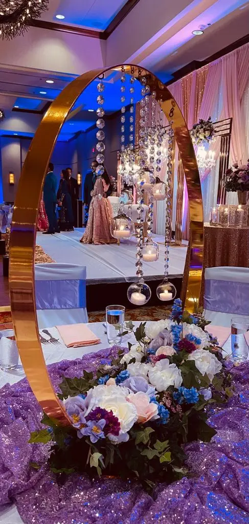 ZT-354  Wholesale hanging candle holders lighted flower gold hoop round stand for chandelier wedding centerpieces