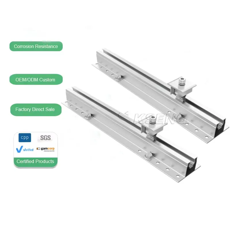 Kseng Mini Rail Roof Solar Racking PV Profile Solar Mounting System with Durable Solar Panel Rail