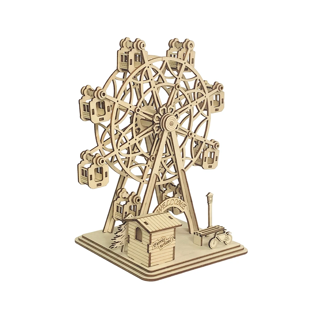 Y-TOP Original Design 3D Ferris Wheel Puzzle Wooden Building Toy for Adults and Kids Hot Sale Products