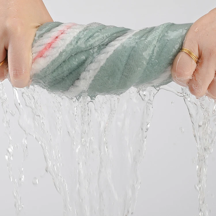 Soft Double Layer Coral Fleece Magic Hair Dry Cap Women Girls Bathroom Bath Hats Quick Drying Soft Lady Turban Hair Wrap