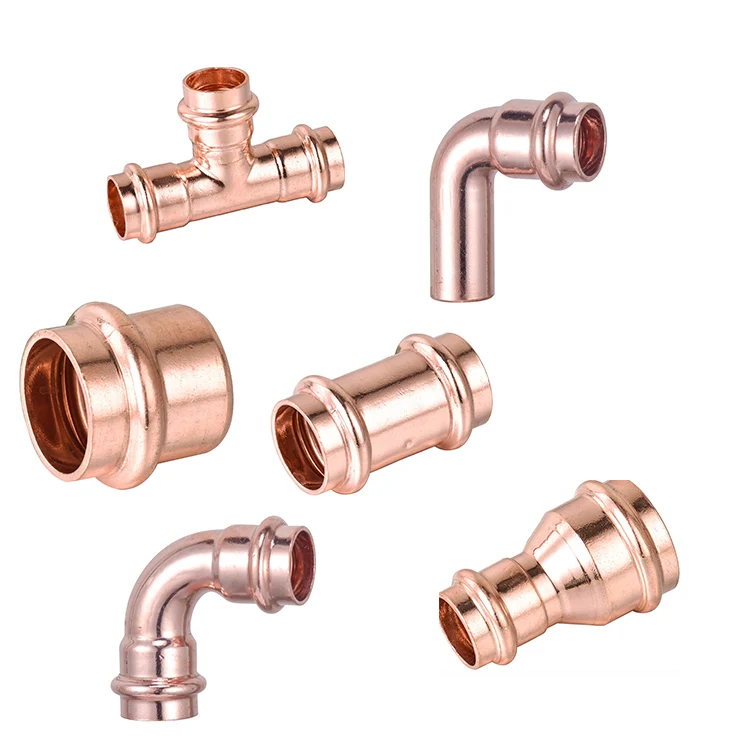 Copper Equal Press Tee US Standard pro press Fitting Series V Profile tubing connector copper brass compression fitting