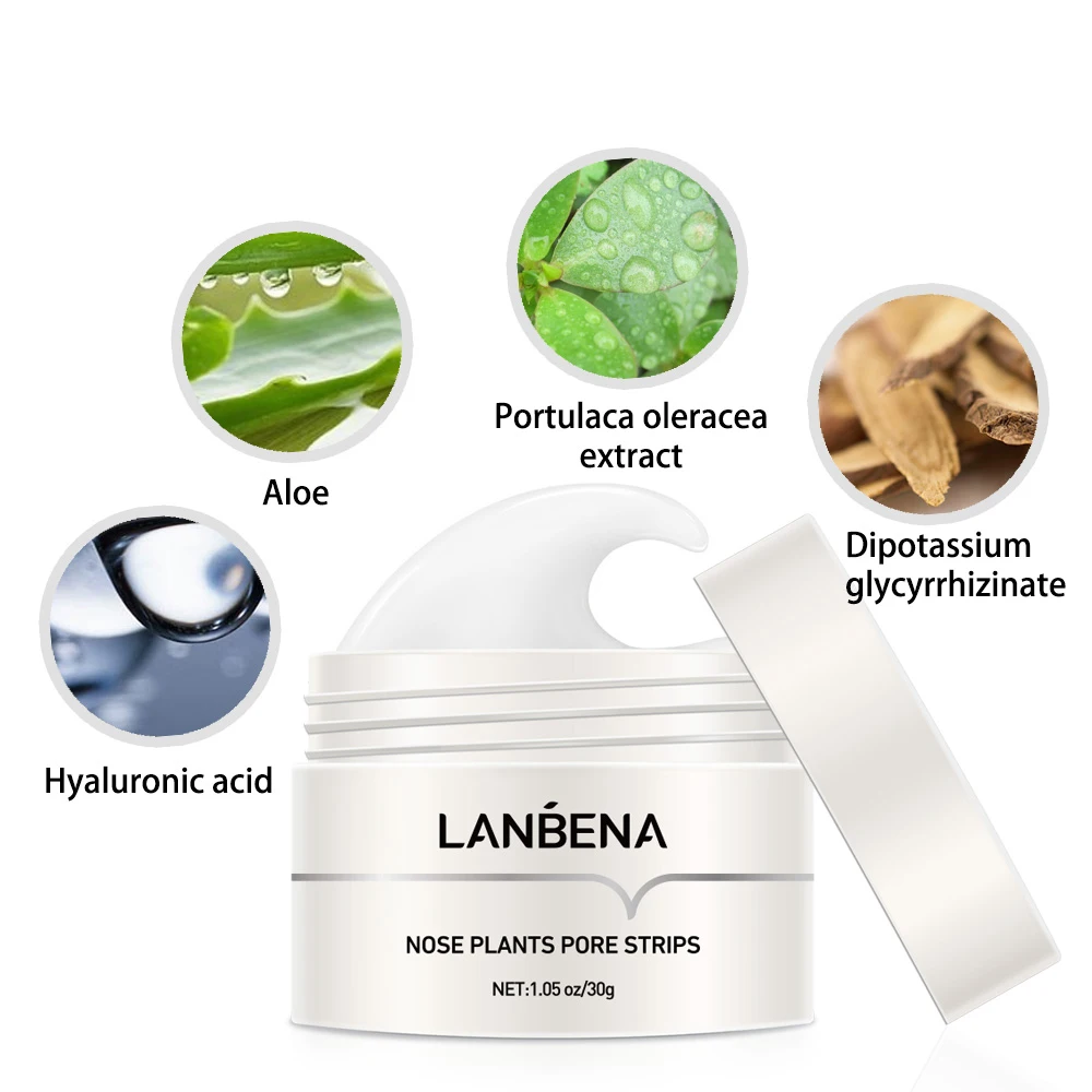 lanbena blackhead remover nose mask ac peel off mask for nose & face 60ml - deep cleansing nose phyto pore strips