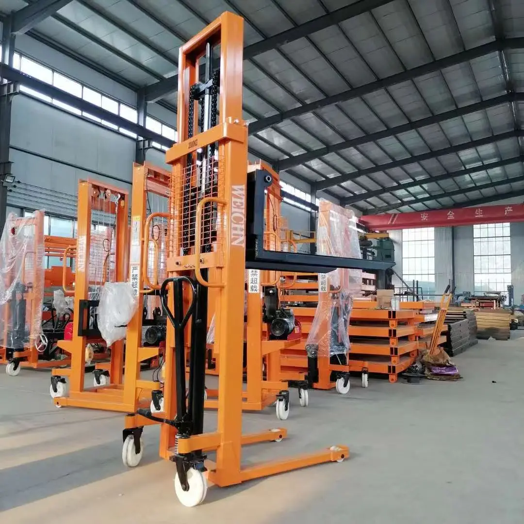 Factory price 1 Ton Hydraulic Manual Pallet Stacker 800kg 2.5m Hand Pallet Forklift for Warehouse
