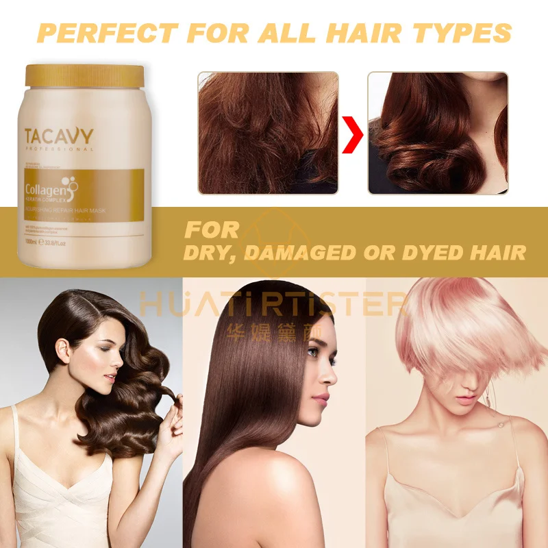 Huati Sifuli TACAVY 1000ml  Professional Nourishing Hair Care Repairing Organic Collagen Keratin Repair Hair smooth Mask