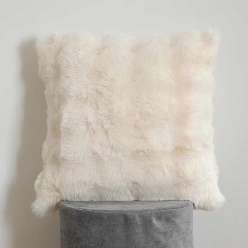 Innermor Fur Rex Rabbit Hair Decorative Cushions Sofa Bedroom Design luxury Soft warm Faux Fur Pillow Cover Throw Pillow Cover