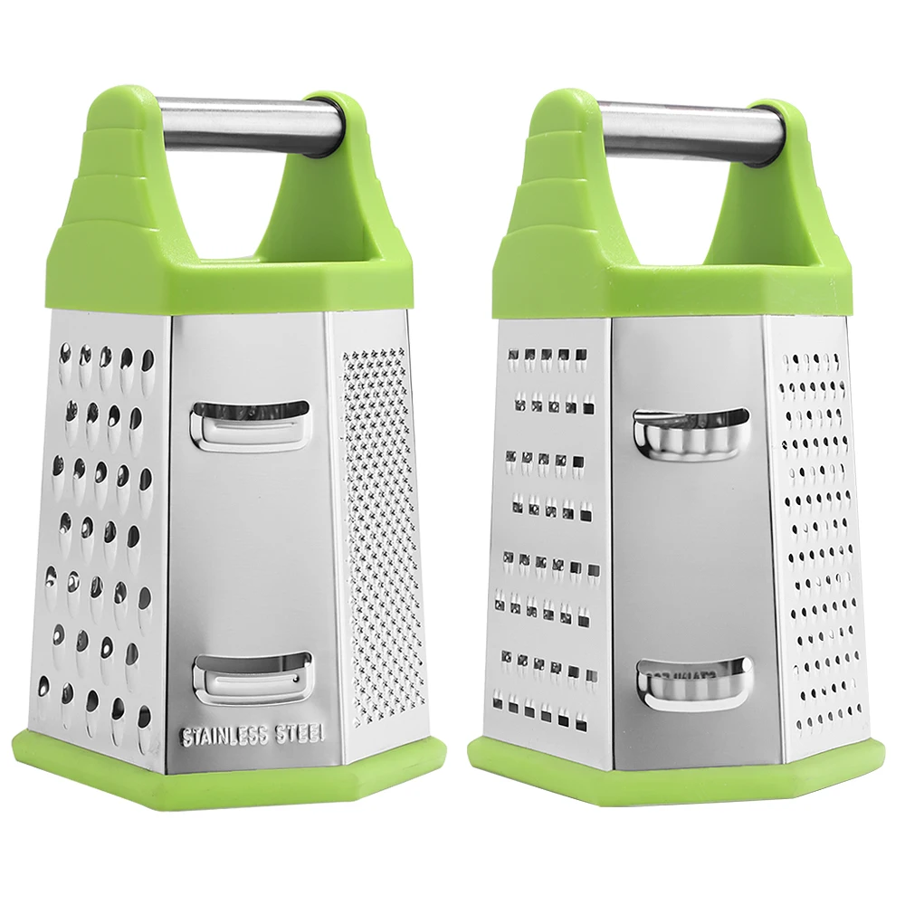 Box Grater, Stainless Steel with 6 Sides Vegetable Cheese Box Grater Best for Parmesan Cheese, Vegetables