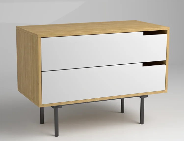 High End Luxury Free Standing Large Drawers Storage Night Stands Table Metal Legs Wood Bedroom Bedside Table