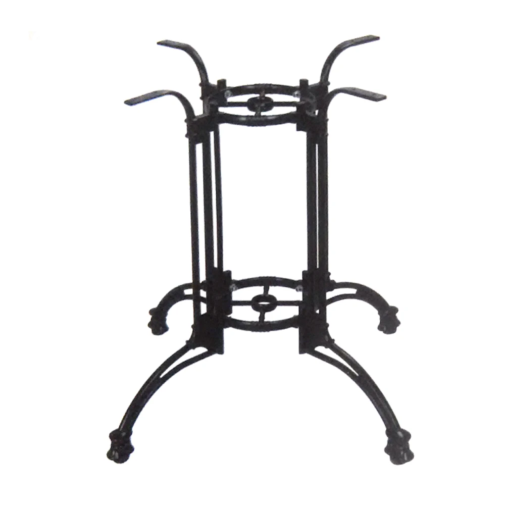 Customized dining table metal black outdoor affordable retro European style cast aluminum cast aluminum horseshoe big four legs