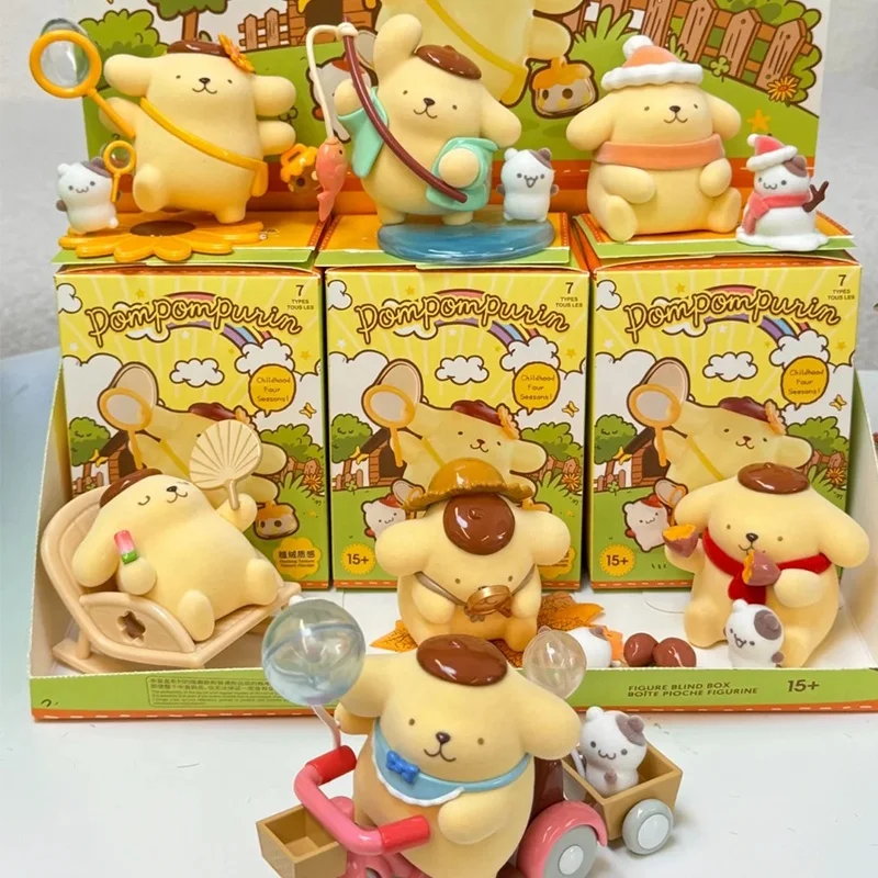 Pom Pom Purin The Four Seasons Series Blind Box PomPomPurin Anime Action Figure Surprise Bag Collection Models Toys Gifts
