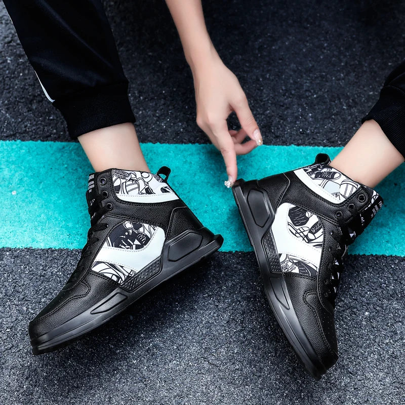 Running Shoes Fashion High Top Sneakers Casual Mens Boots Custom Logo Mens Platform Skateboard Sneakers Walking Unisex EVA PU