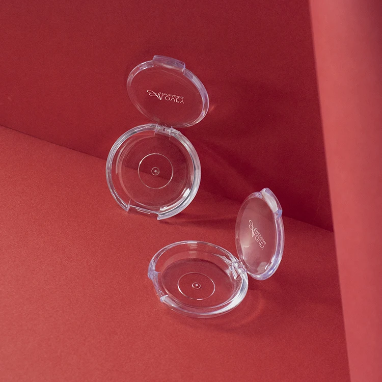 Hot sale Plastic Round Transparent Clear Eyeshadow Case Eyeshadow Palette Private Label Custom Packaging Pallet Eyeshadow