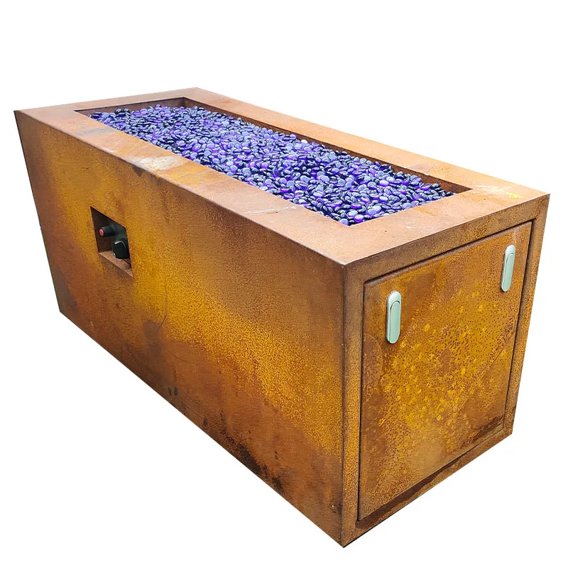 Rectangle Outdoor Fire Pit Table Gas  Fireplace Fire Pit Table Set