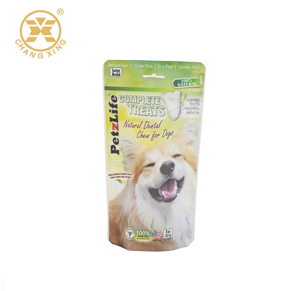 Custom Design Plastic Packaging Zipper Pouch Pet Snack Dog Treat Bag Pet Food Bag