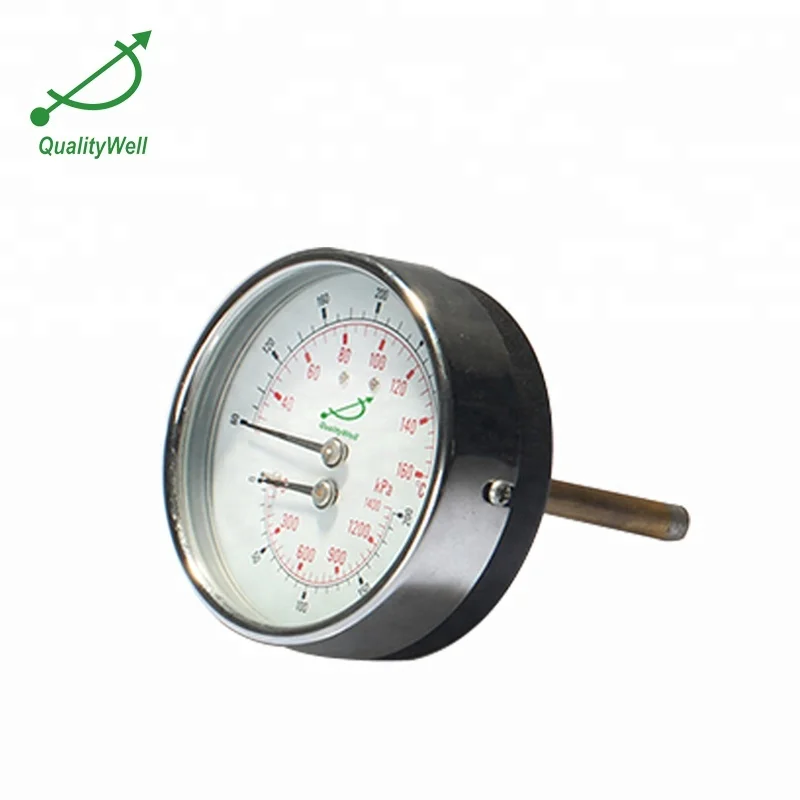 3 inch Dial boiler steam pressure gauge bimetal thermometer (1600788524805)
